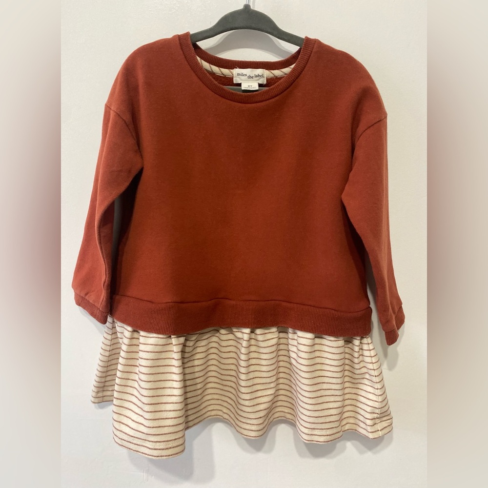 Rust Red Kids Twofer Dress 2T/3T